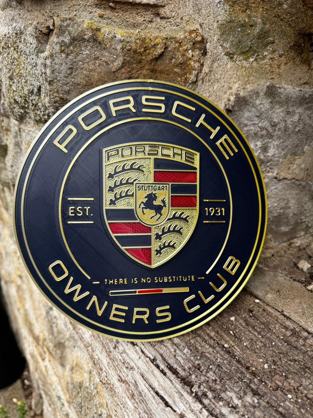 Porsche Owners Club 3D Layered Wall Plaque – Premium Garage