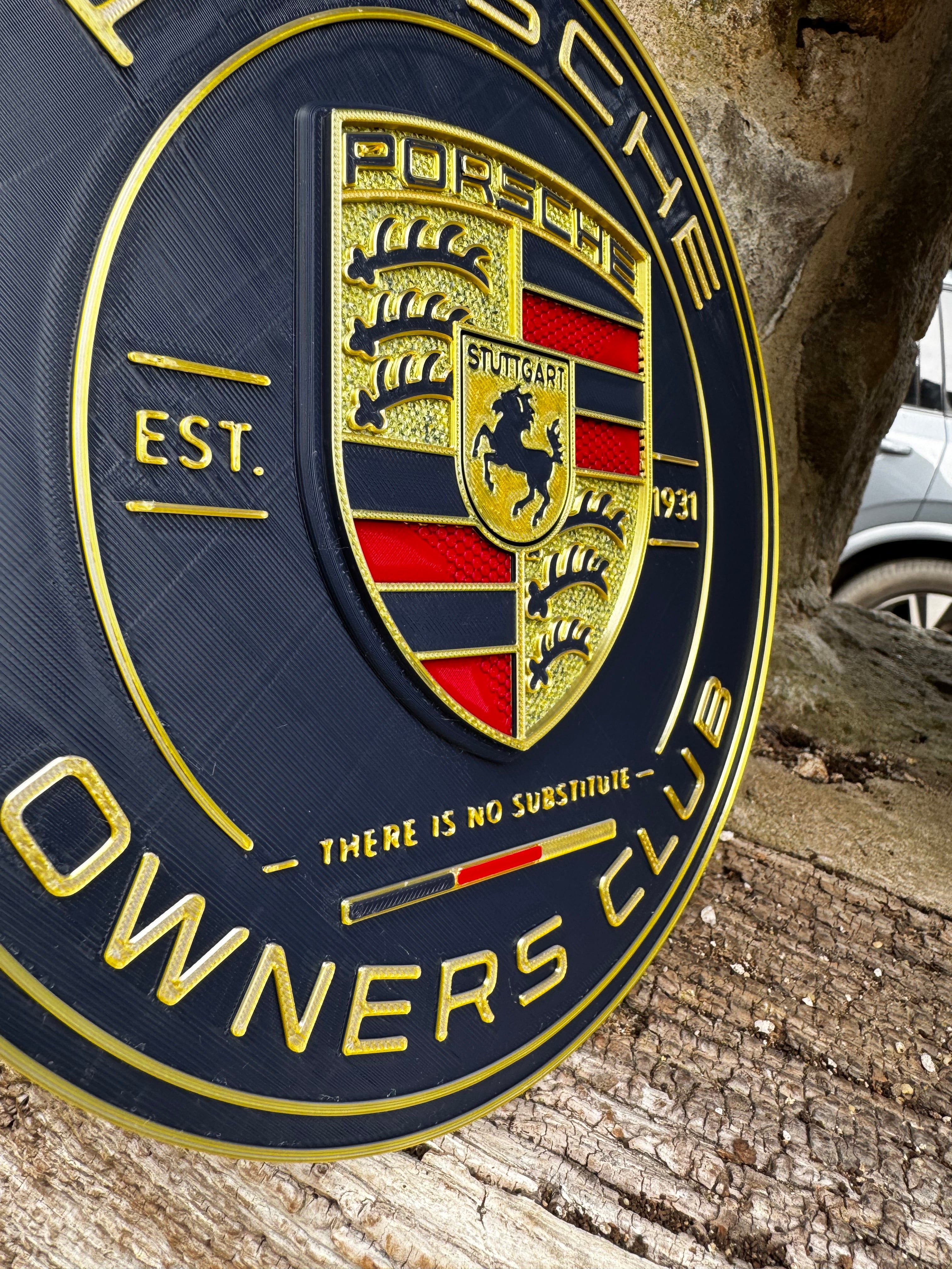Porsche Owners Club 3D Layered Wall Plaque – Premium Garage