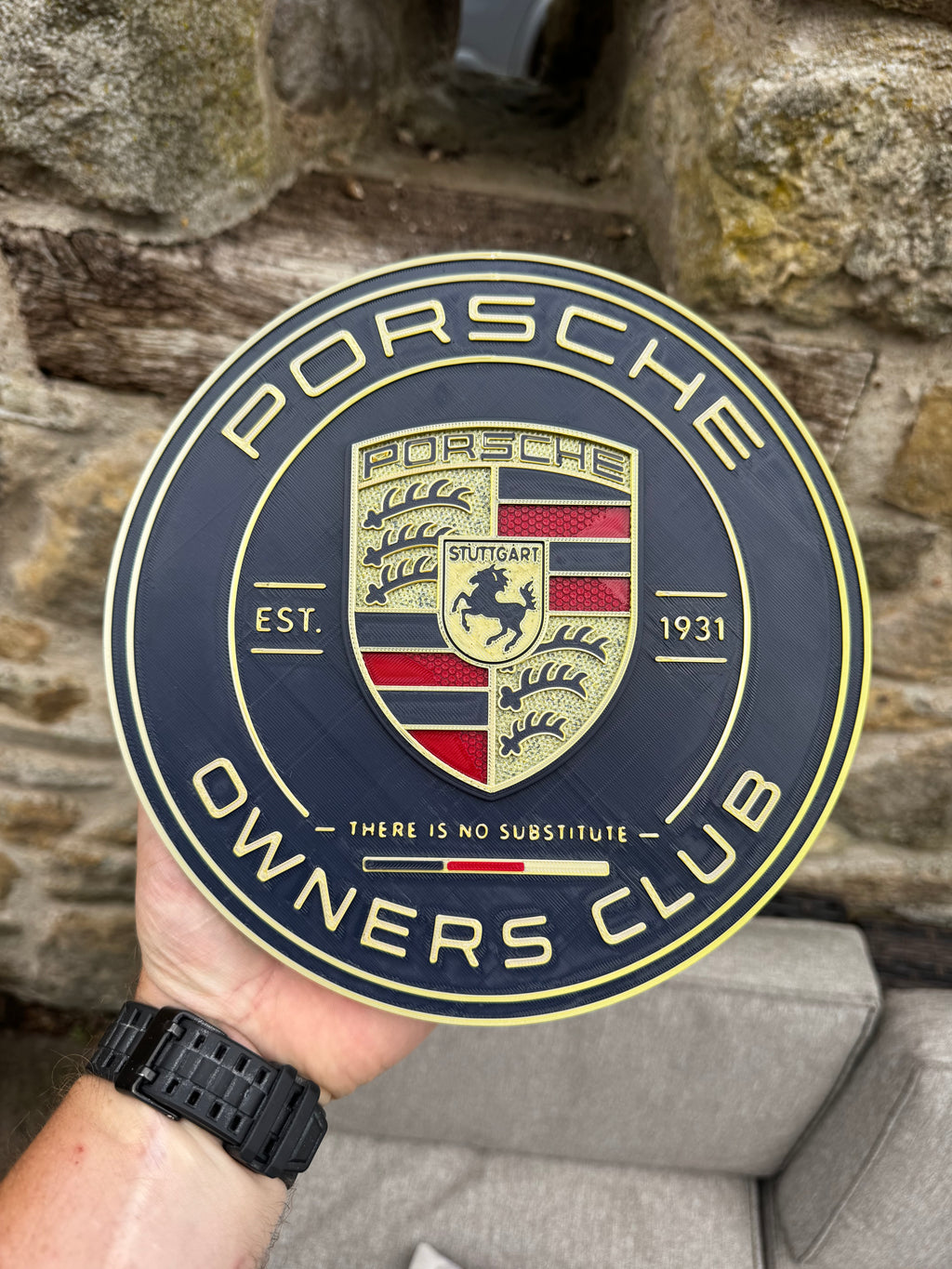 Porsche Owners Club 3D Layered Wall Plaque – Premium Garage
