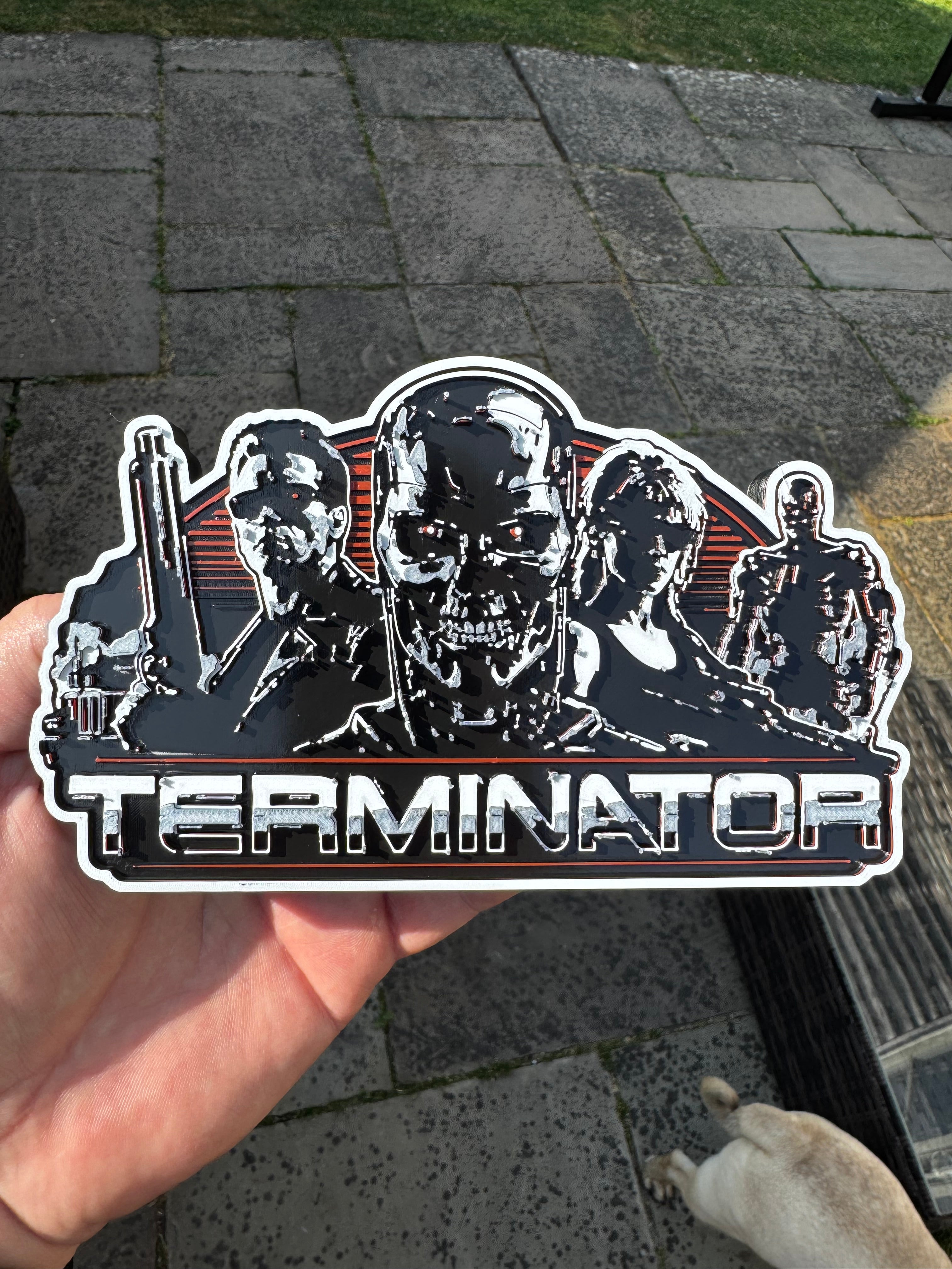 Terminator 3D Layered Wall Art Plaque | Premium 3D Printed Sci-Fi Movie Display