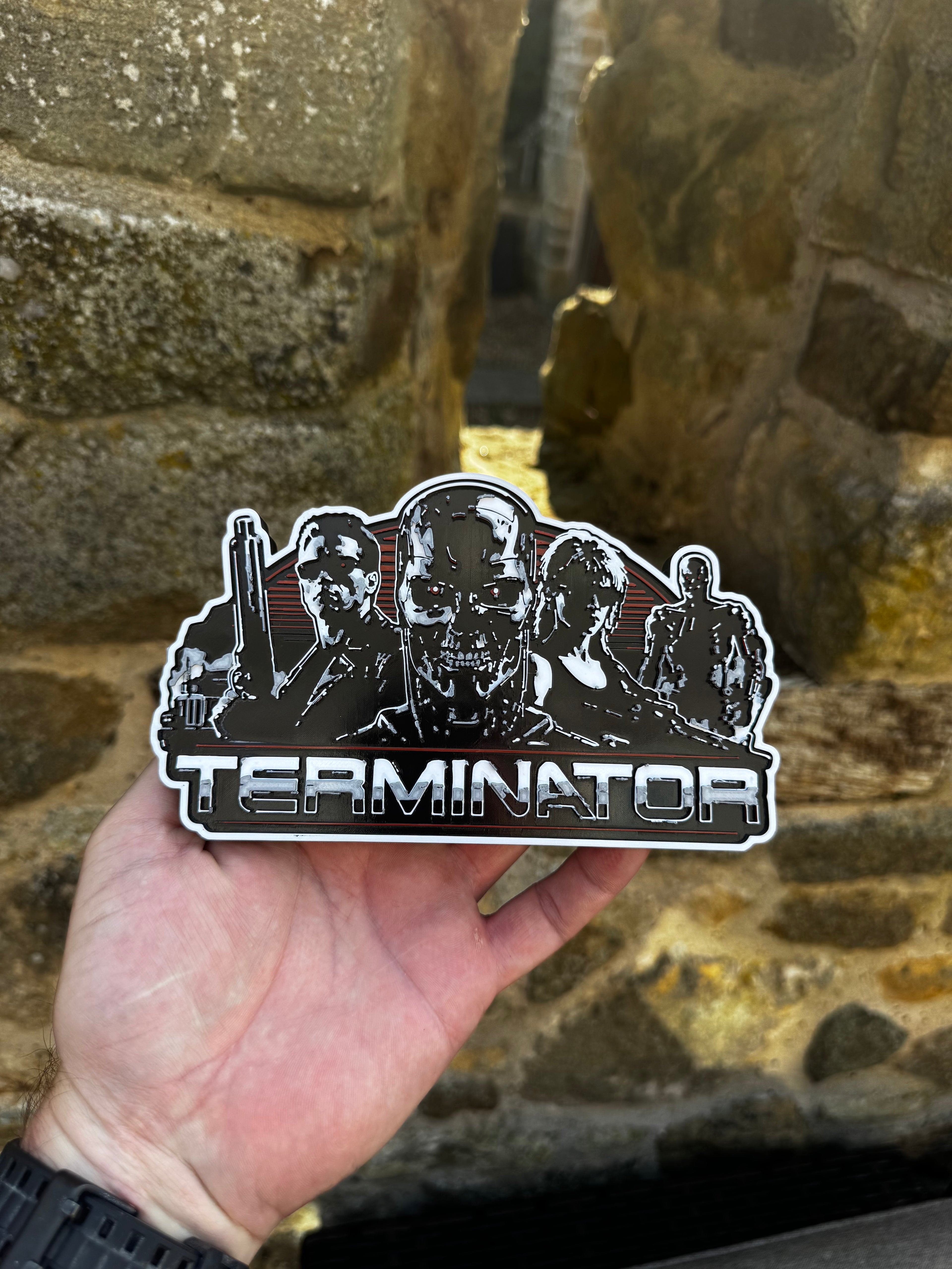 Terminator 3D Layered Wall Art Plaque | Premium 3D Printed Sci-Fi Movie Display