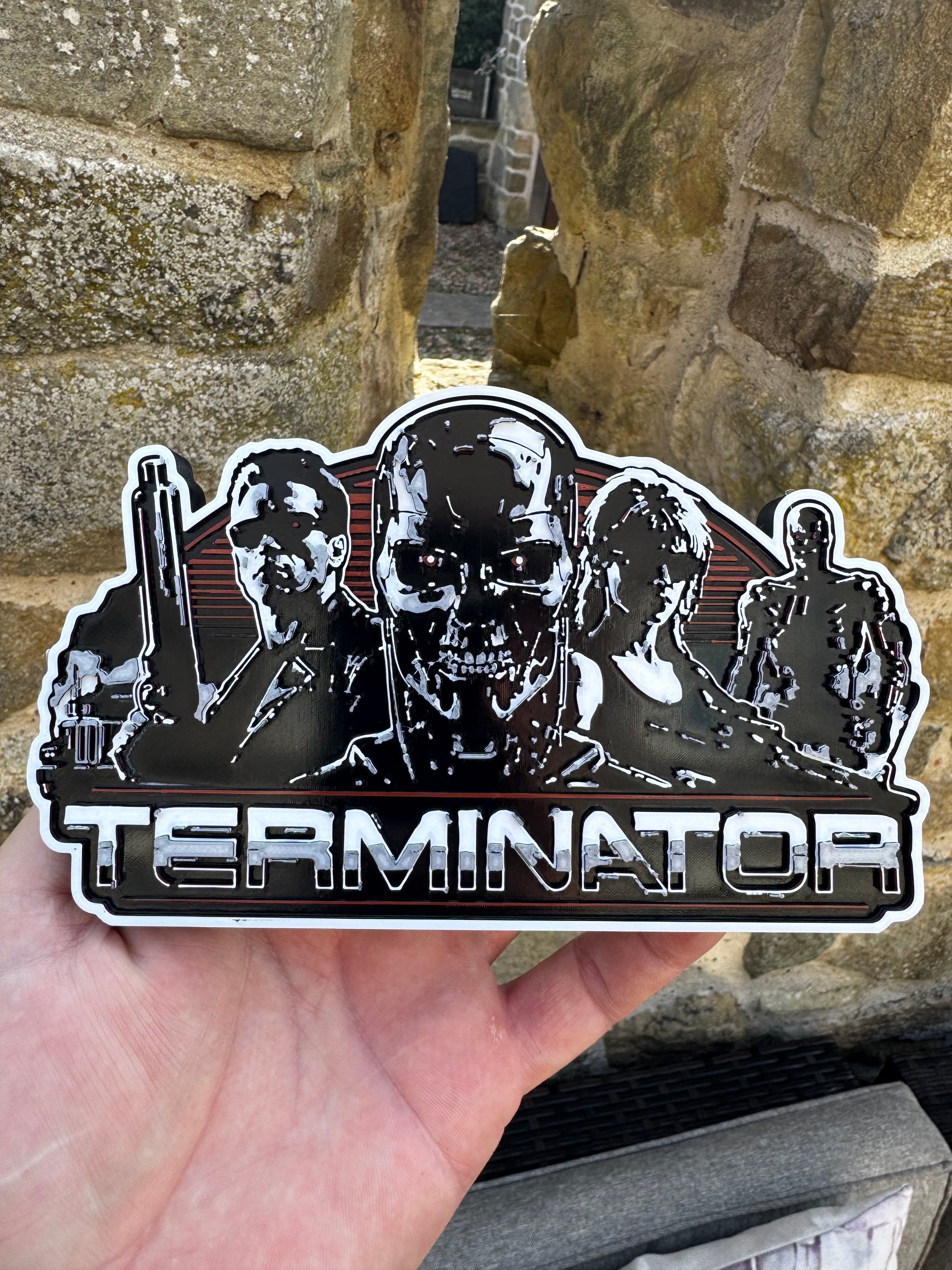 Terminator 3D Layered Wall Art Plaque | Premium 3D Printed Sci-Fi Movie Display