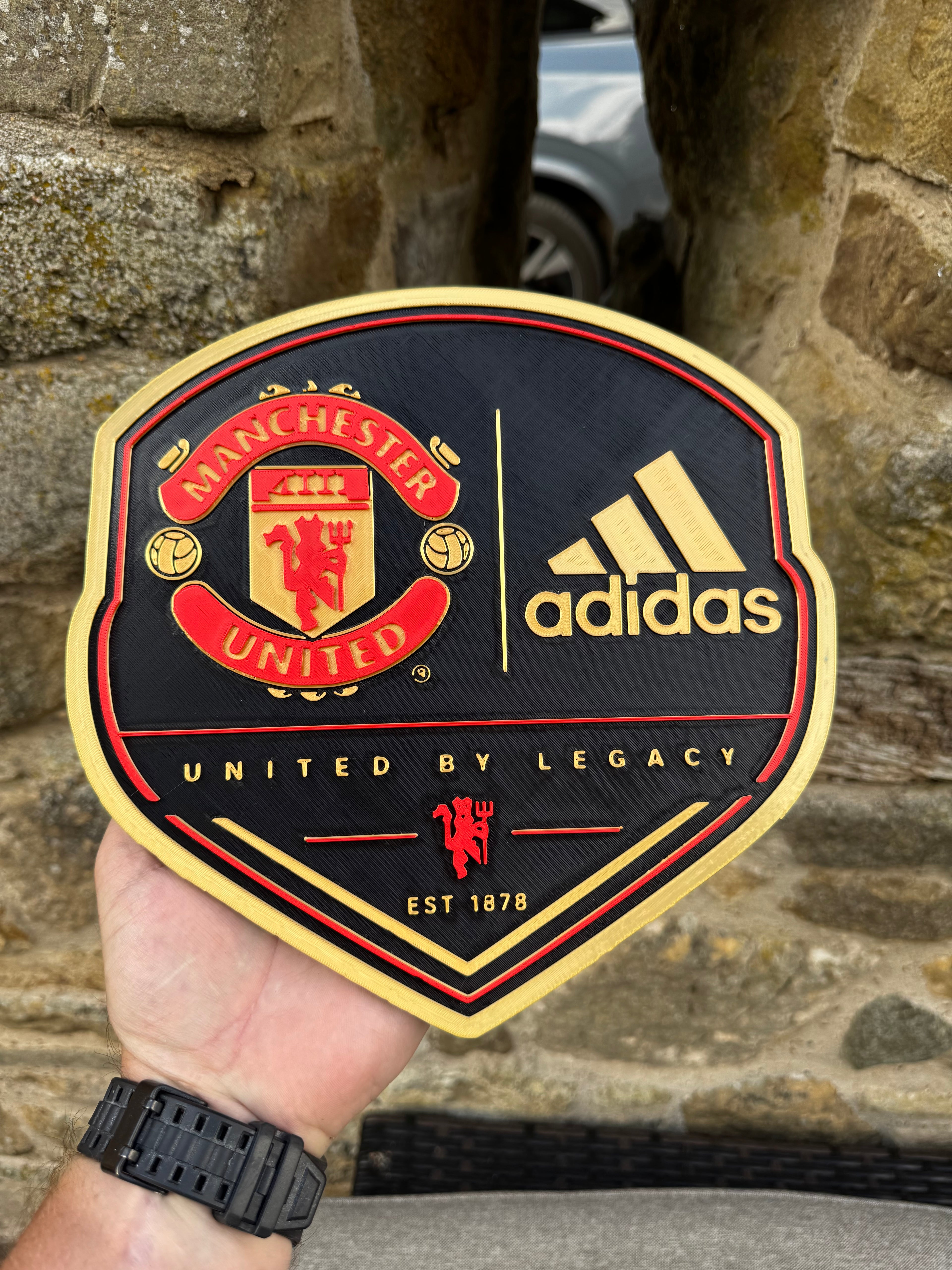Manchester United × adidas “United By Legacy” 3D Wall Plaque