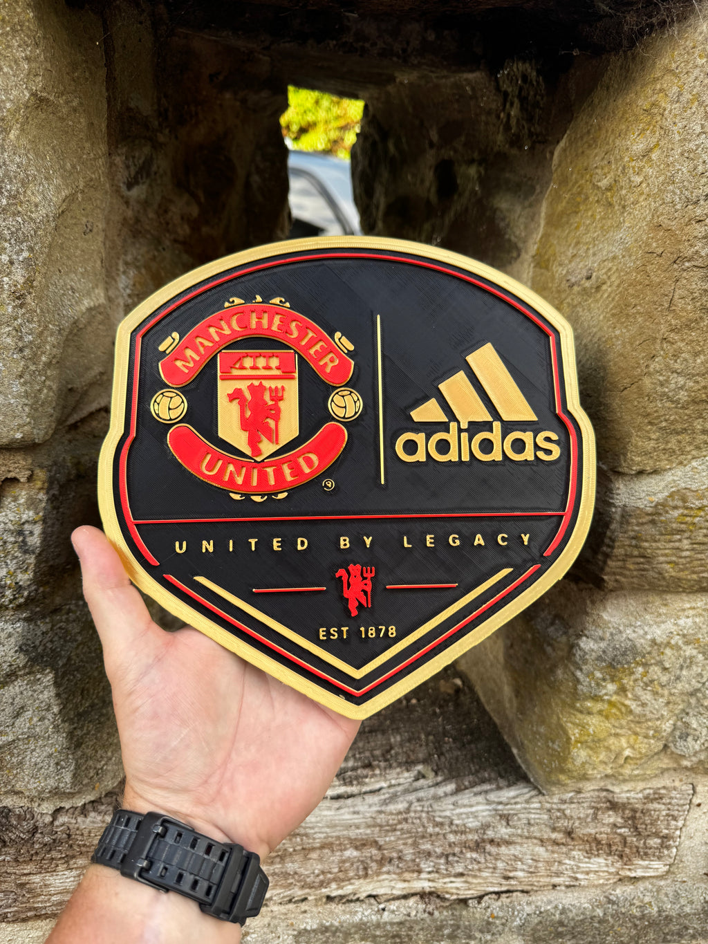 Manchester United × adidas “United By Legacy” 3D Wall Plaque