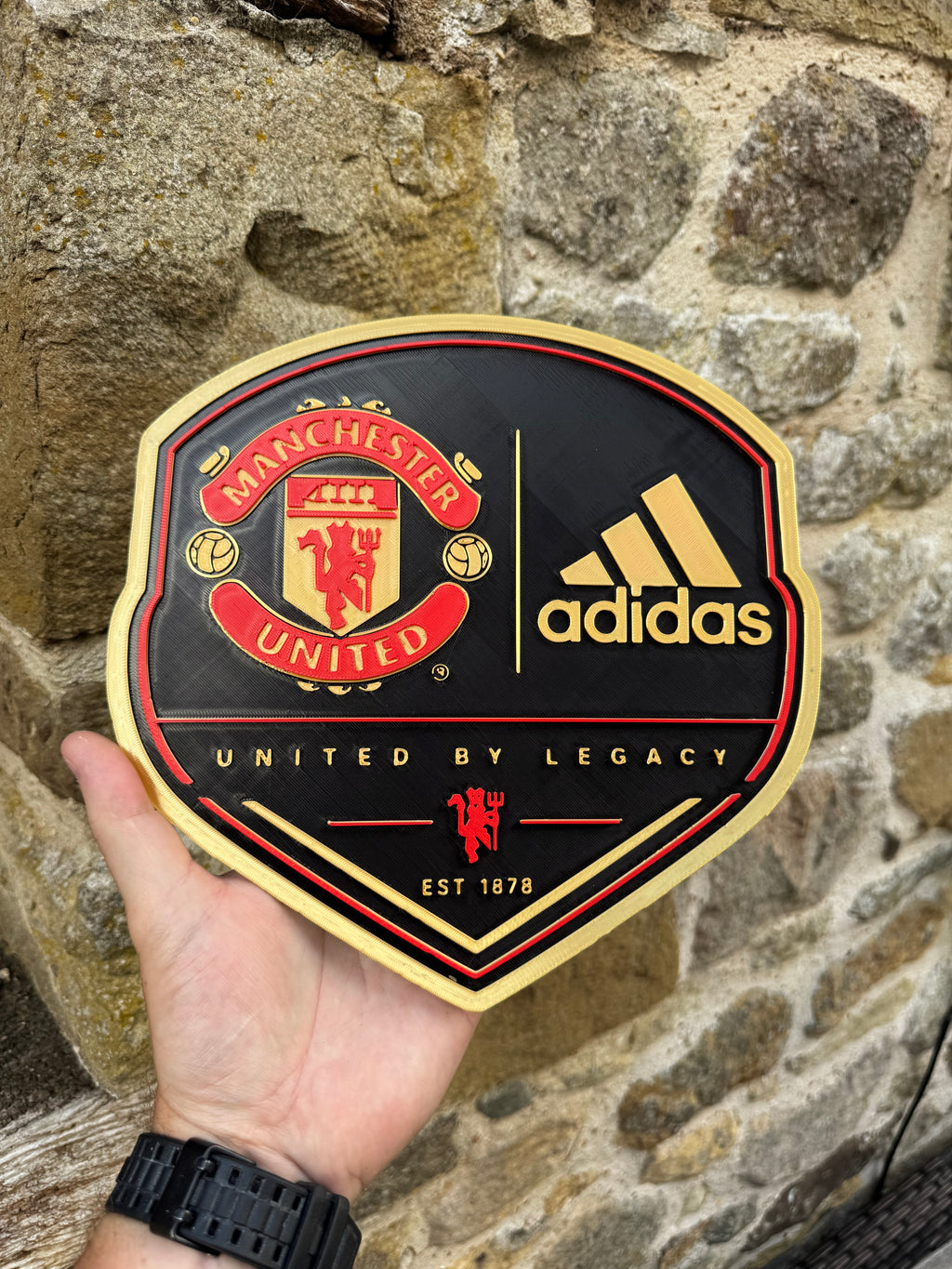 Manchester United × adidas “United By Legacy” 3D Wall Plaque