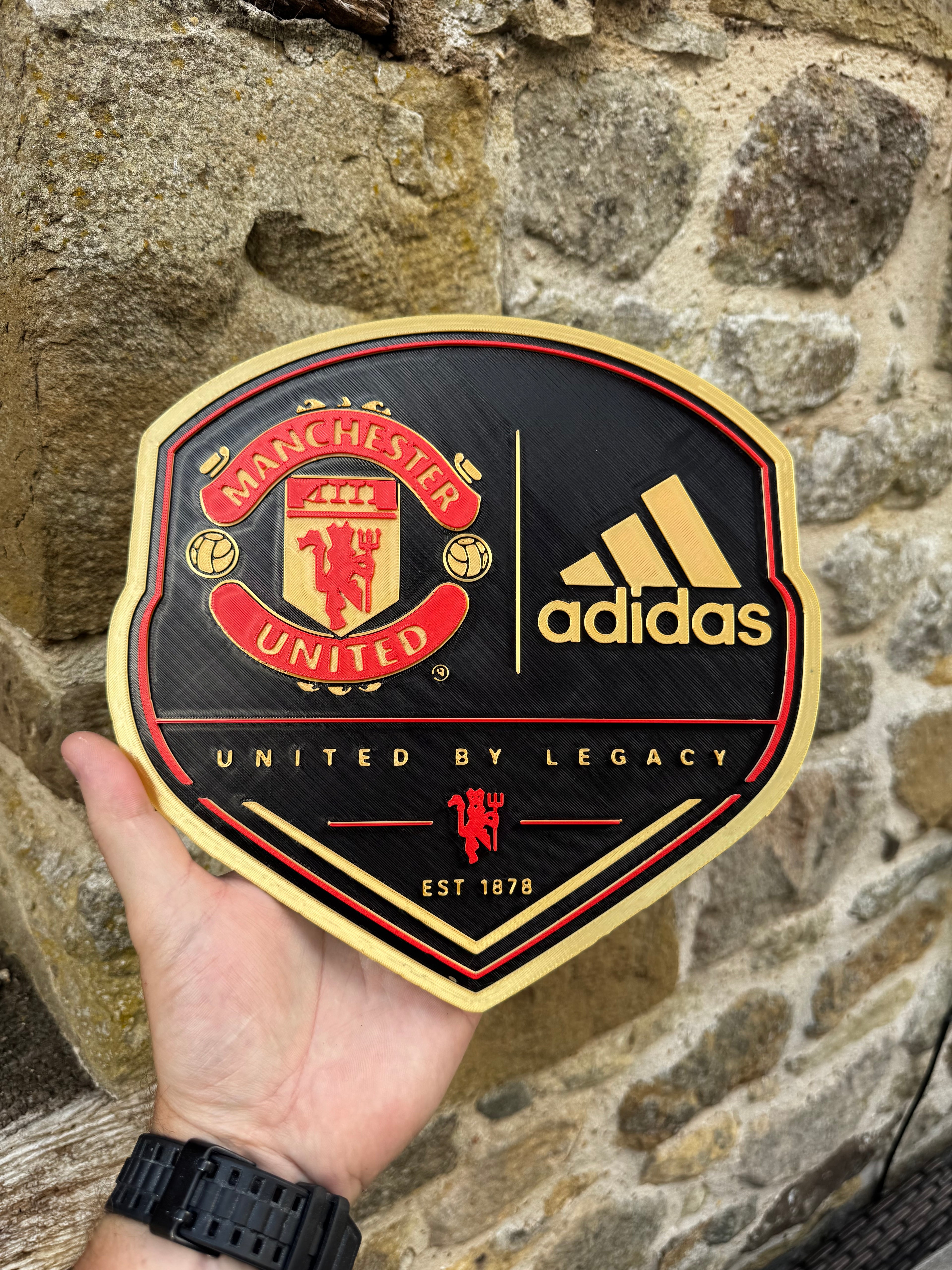 Manchester United × adidas “United By Legacy” 3D Wall Plaque