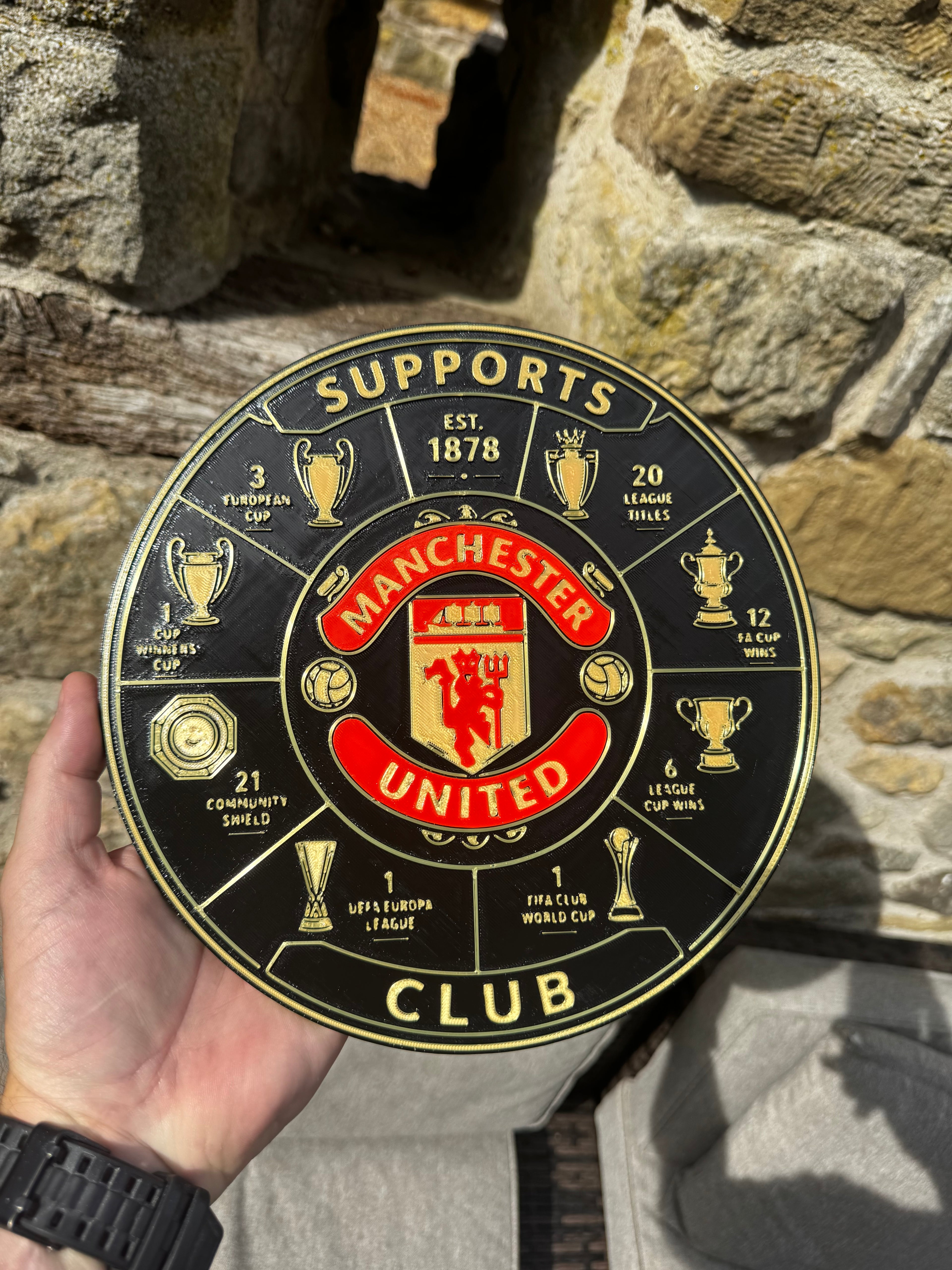 Manchester United Supporters Club Trophy Collection 3D Wall Plaque