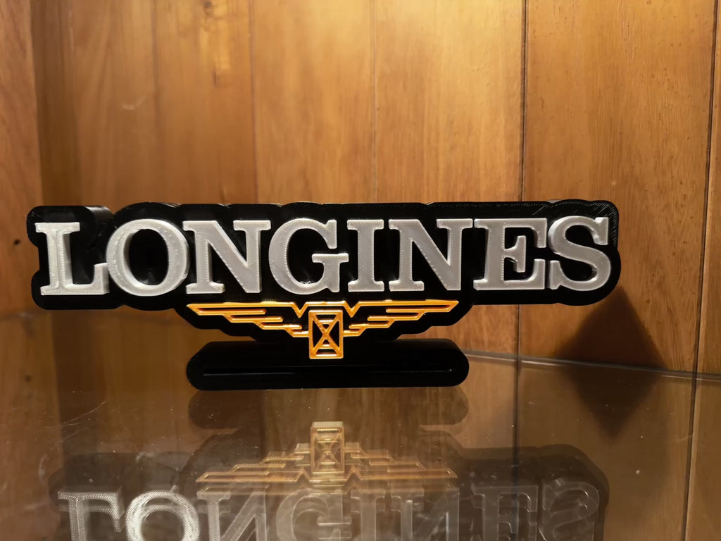 Longines 3D Printed Freestanding Watch Display Plaque 24cm