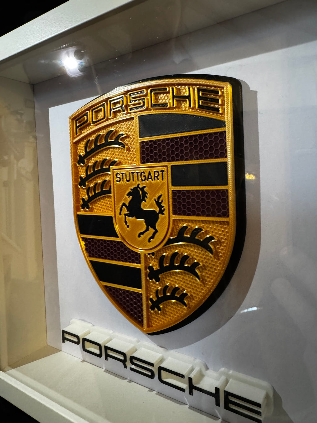 Porsche Crest 3D Framed Display 25cm x 25cm