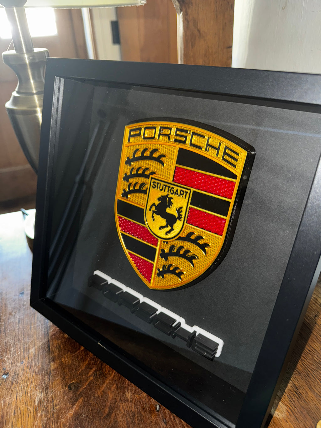 Porsche Crest 3D Framed Display 25cm x 25cm